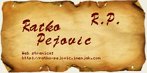 Ratko Pejović vizit kartica